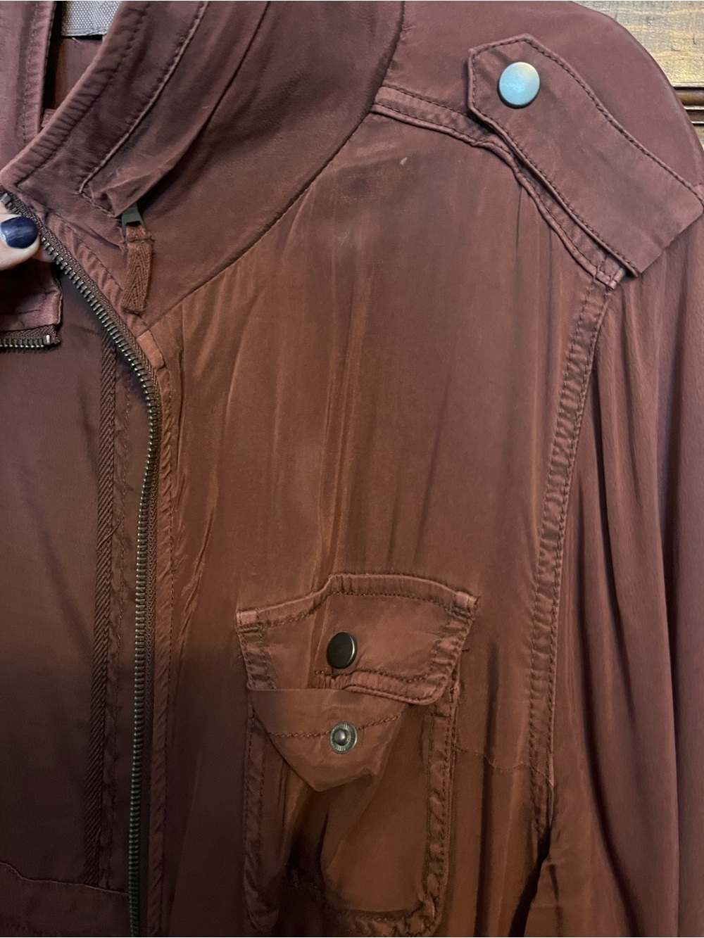 Marrakech Brick Red/ Rust Utility Jacket - Zip Front - Picture 10 of 12